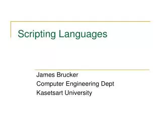 Scripting Languages