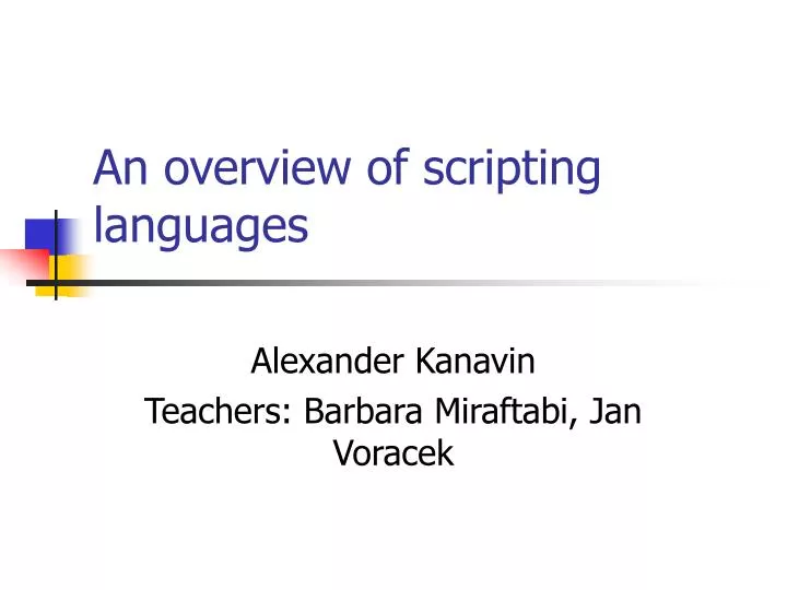 an overview of scripting languages