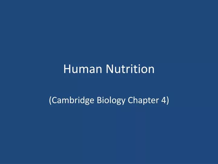 human nutrition