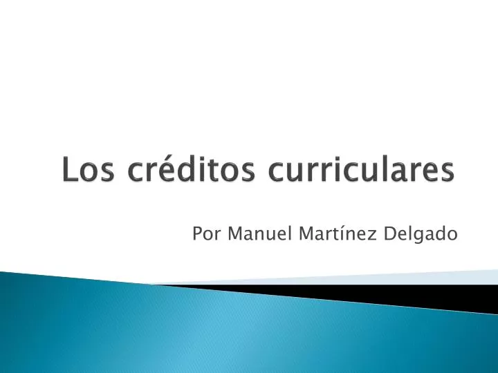 los cr ditos curriculares