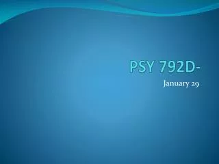 PSY 792D-