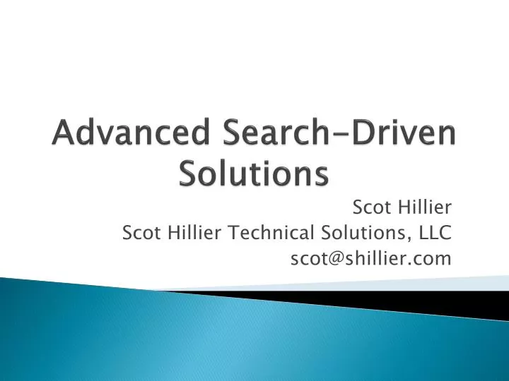 advanced search driven solutions