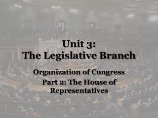 Unit 3: The Legislative Branch