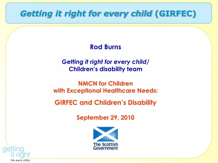 getting it right for every child girfec