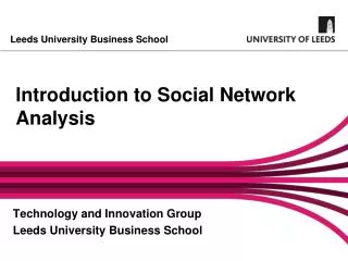 Introduction to Social Network Analysis