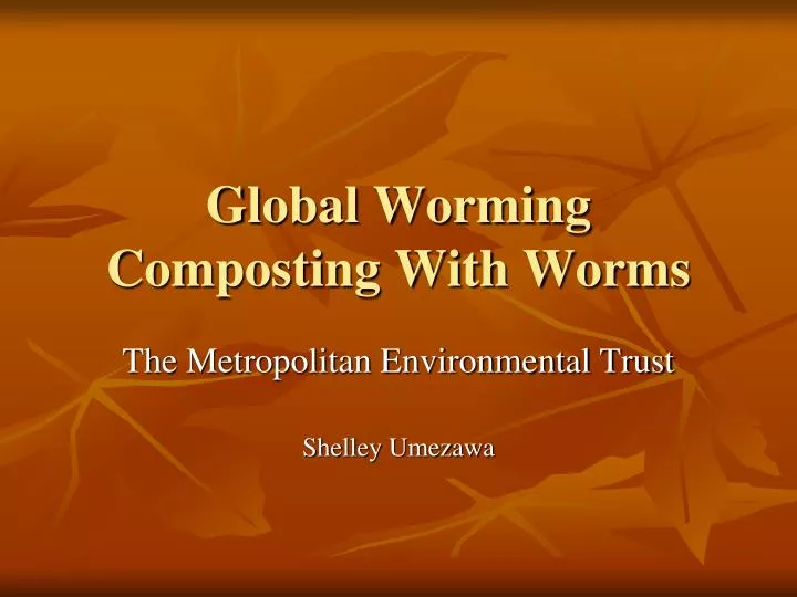 global worming composting with worms