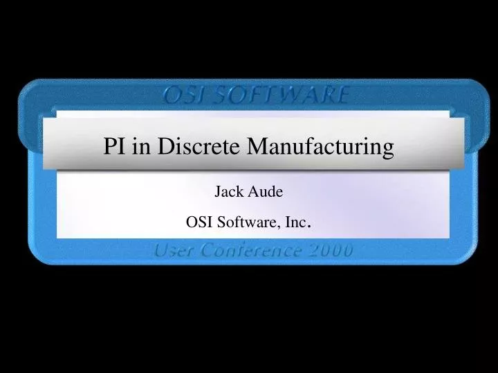 pi in discrete manufacturing
