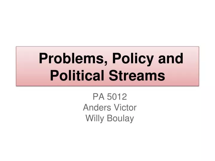 problems policy and political streams