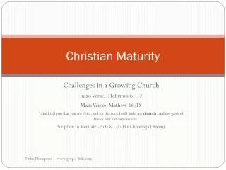 Christian Maturity