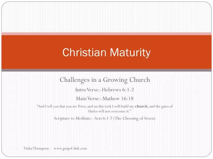 christian maturity