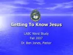Getting To Know Jesus - slide 1
