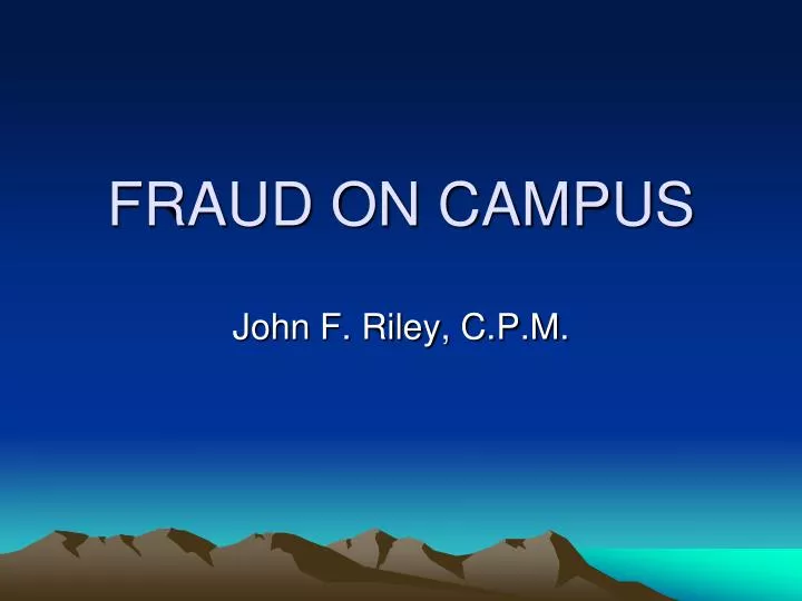 fraud on campus