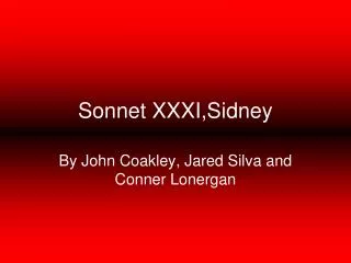 Sonnet XXXI,Sidney