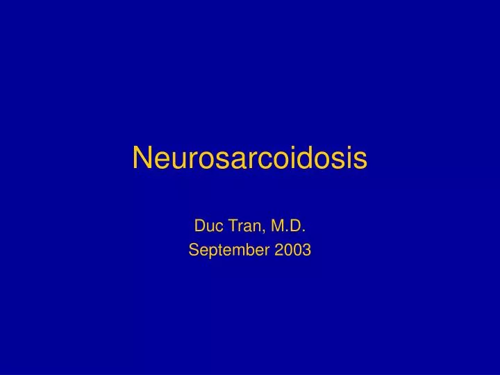 neurosarcoidosis