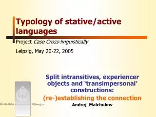 Typology of stative/active languages