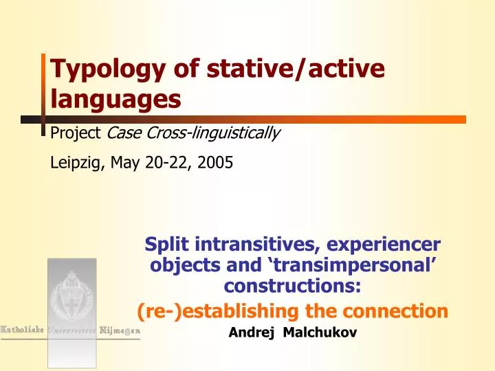 typology of stative active languages