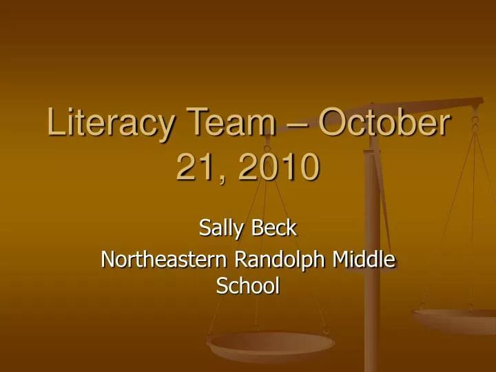 literacy team october 21 2010