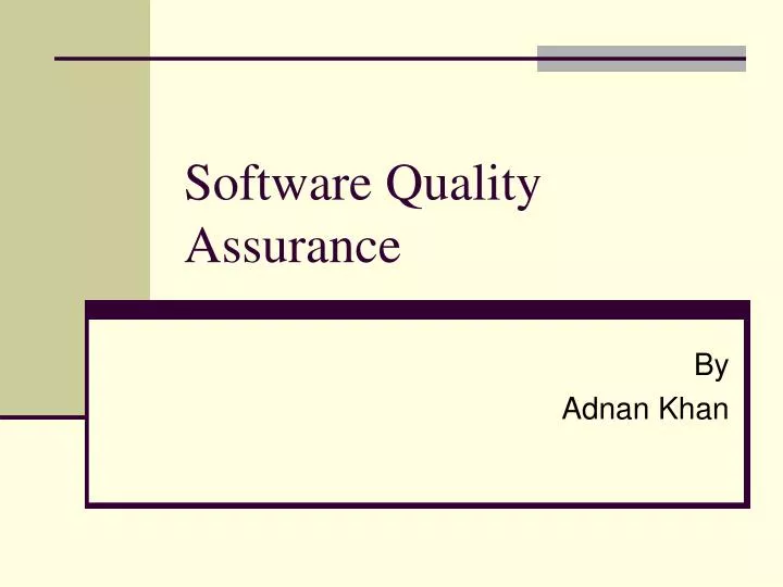 software quality assurance