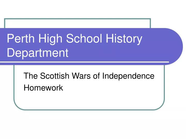 perth high school history department