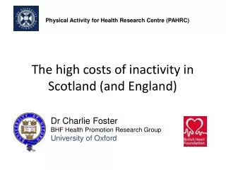 The high costs of inactivity in Scotland (and England)