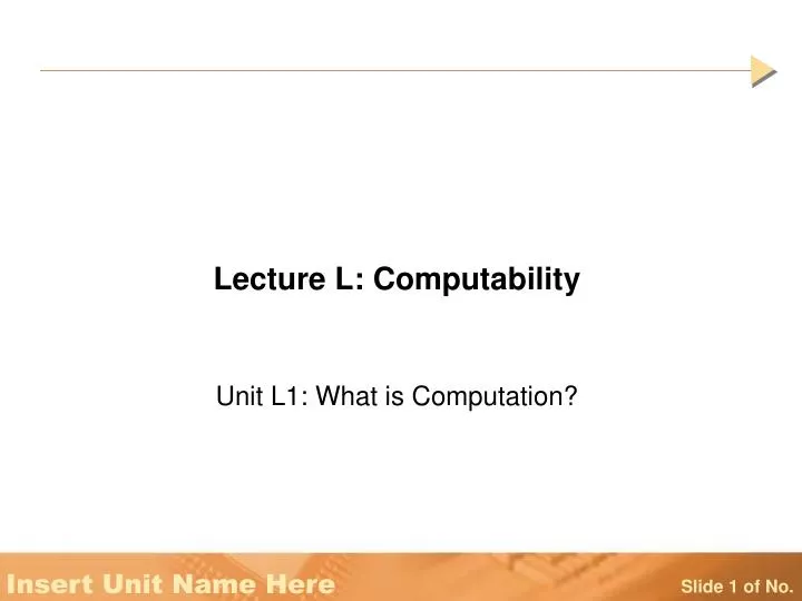 lecture l computability