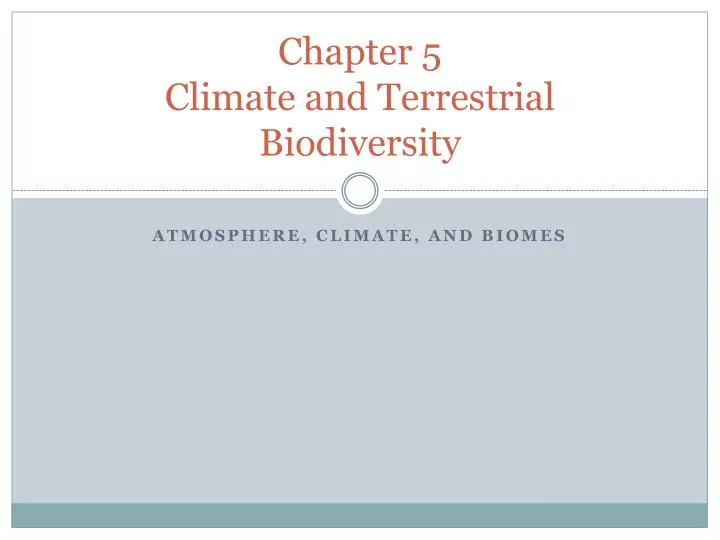 chapter 5 climate and terrestrial biodiversity