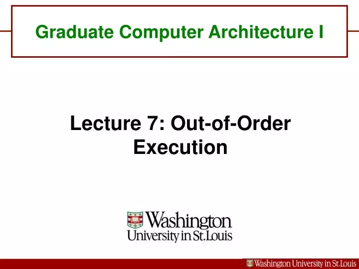 graduate computer architecture i