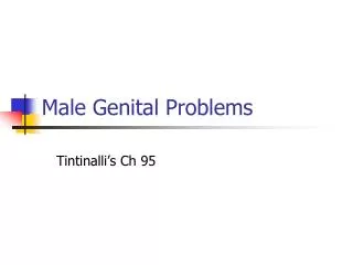 Male Genital Problems