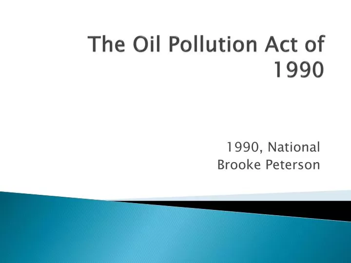 the oil pollution act of 1990