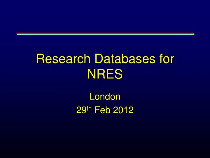 research databases for nres