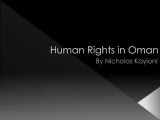 Human Rights in Oman