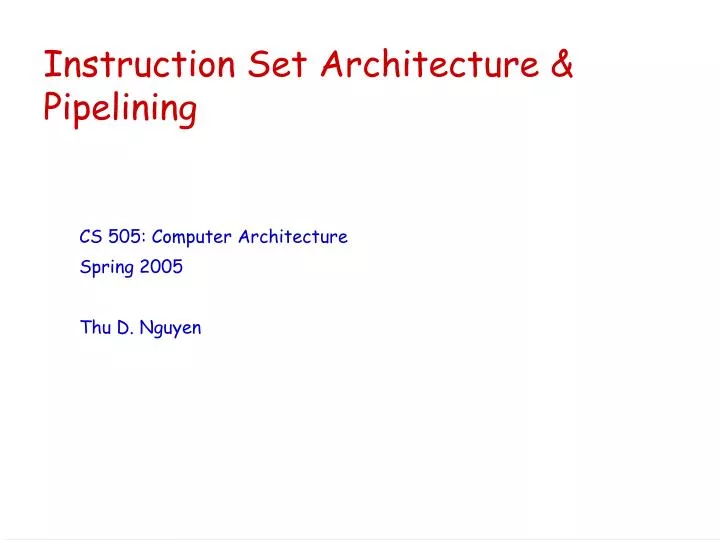 instruction set architecture pipelining