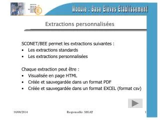 extractions personnalis es