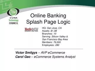 Online Banking Splash Page Logic