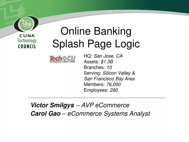 online banking splash page logic