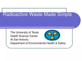 Radioactive Waste Made Simple