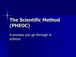 the scientific method pheoc