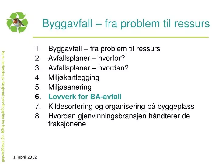 byggavfall fra problem til ressurs