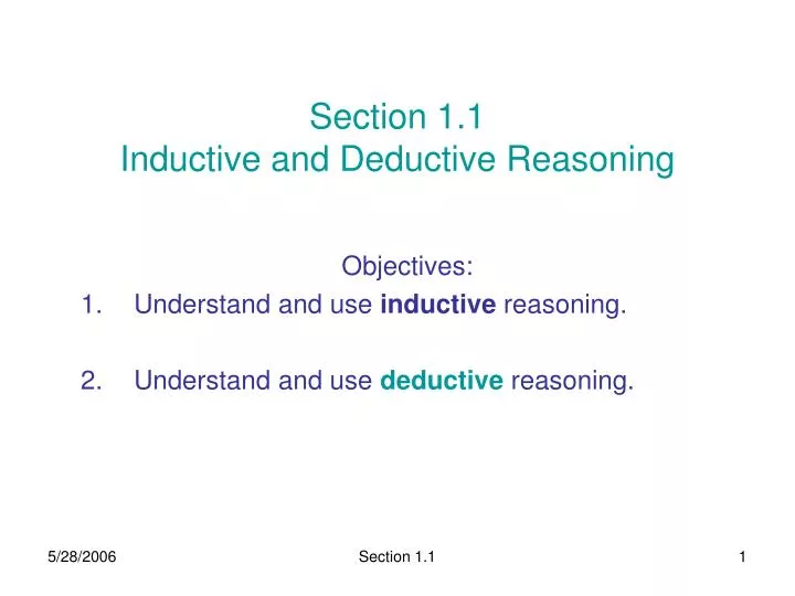 section 1 1 inductive and deductive reasoning