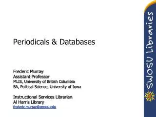 Periodicals &amp; Databases