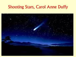 Shooting Stars, Carol Anne Duffy