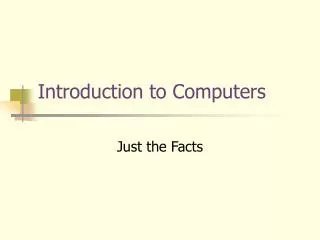 Introduction to Computers