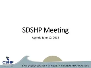 SDSHP Meeting