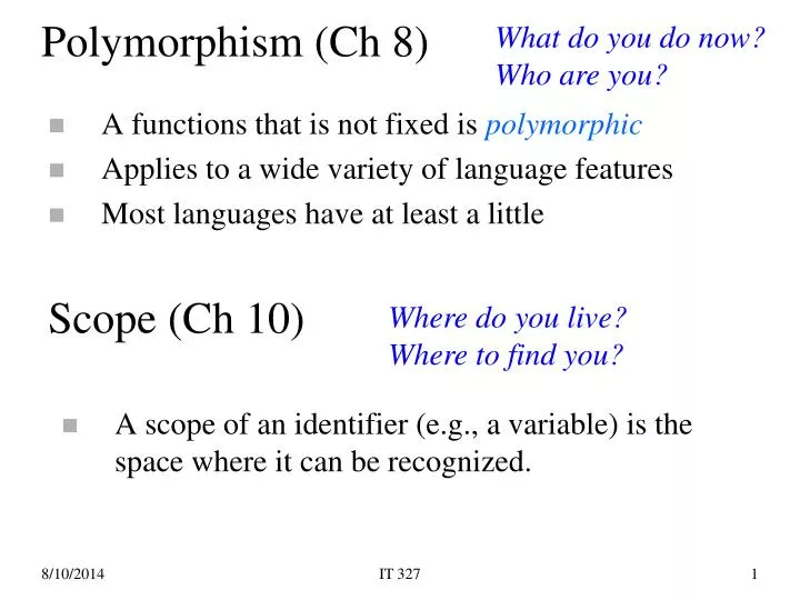 polymorphism ch 8
