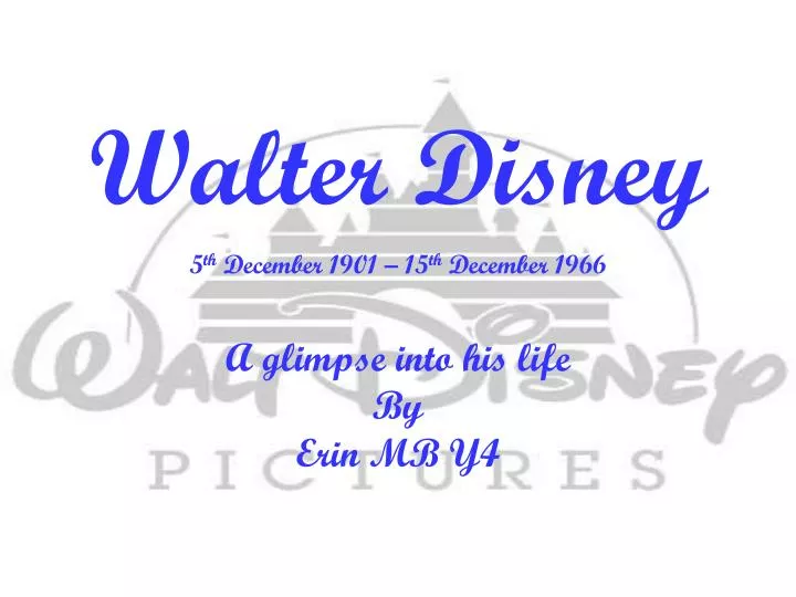 walter disney 5 th december 1901 15 th december 1966