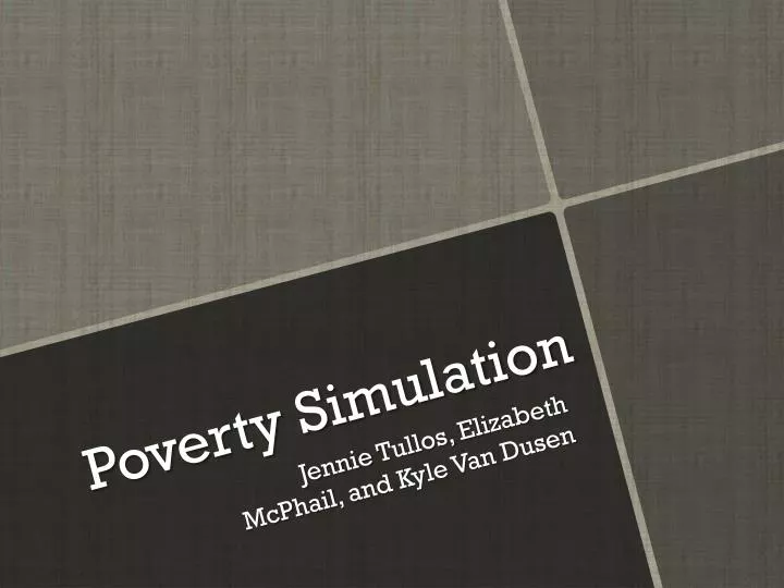 poverty simulation