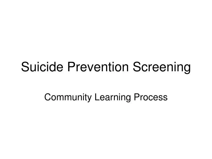 suicide prevention screening