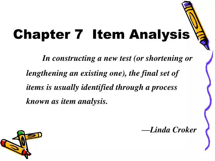 chapter 7 item analysis