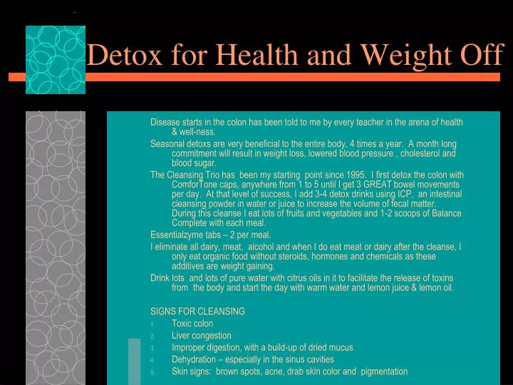 detox for health and weight off