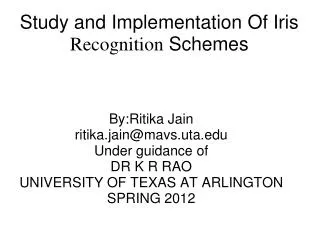 Study and Implementation Of Iris Recognition Schemes
